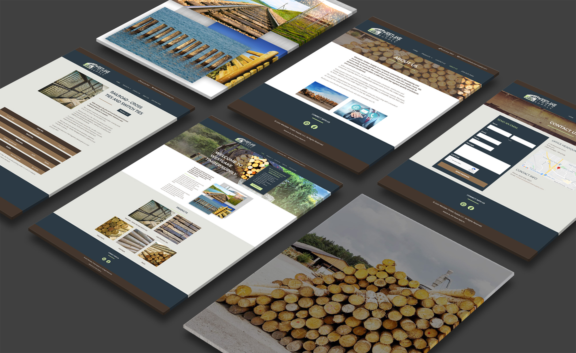 Mockup representation of Westlake Timber Supply website